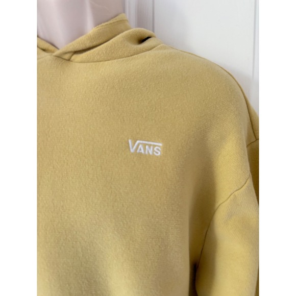 Vans ComfyCush Pullover Hoodie XS | Yellow Fleece Sweatshirt Small Logo - Picture 2 of 6